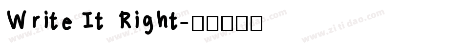 Write It Right字体转换